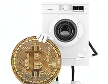 modern white washing machine character mascot with digital cryptocurrency golden bitcoin coin white background 3d rendering 476612 15785